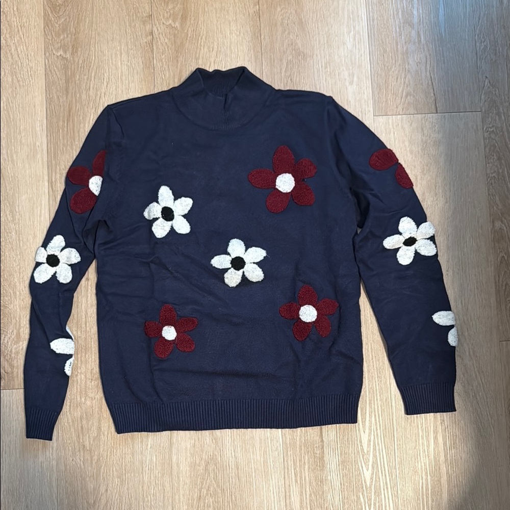 Floral Navy Sweater